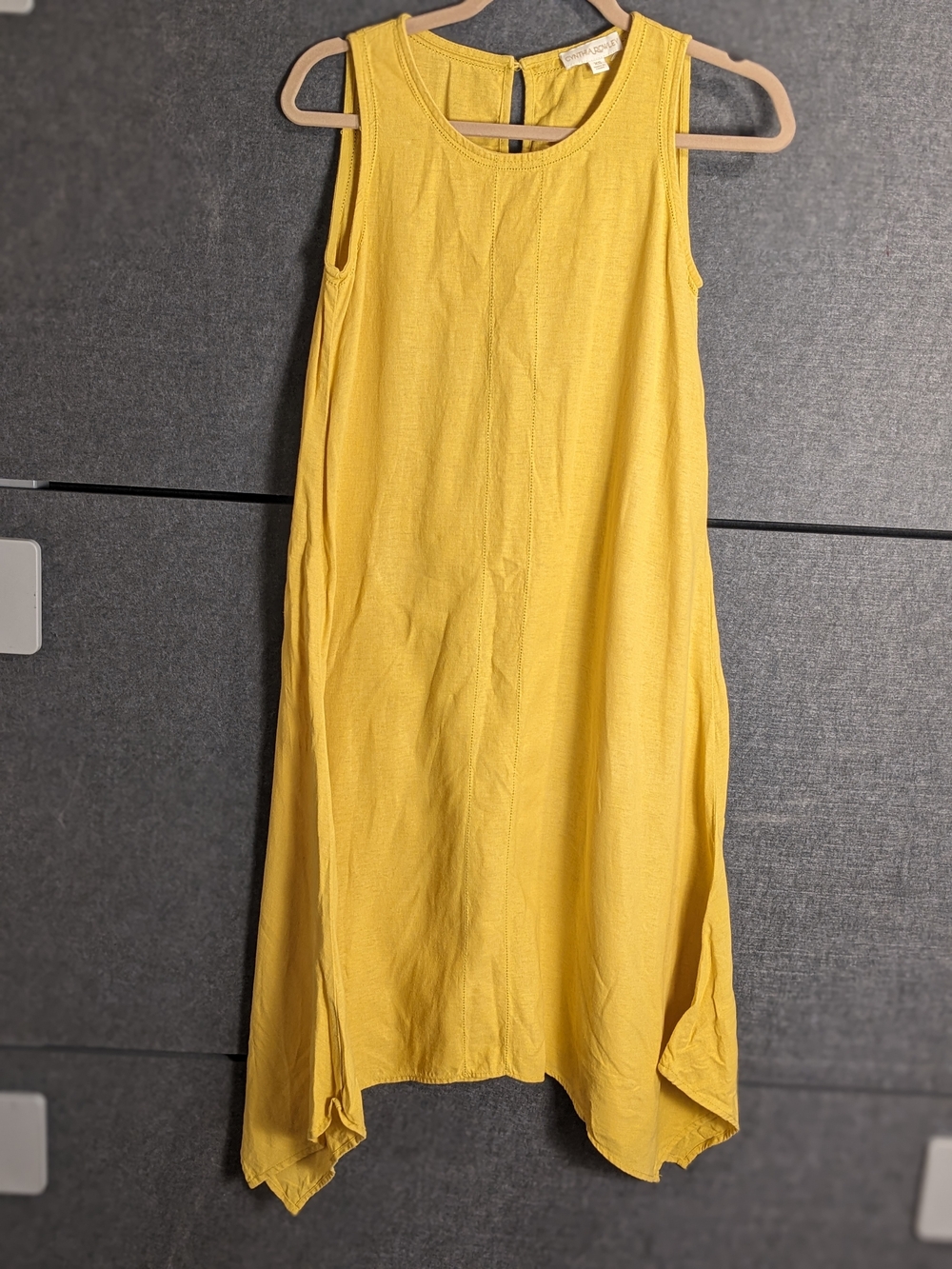 Cynthia Rowley Mustard Yellow Asymmetrical Sleeveless Dress